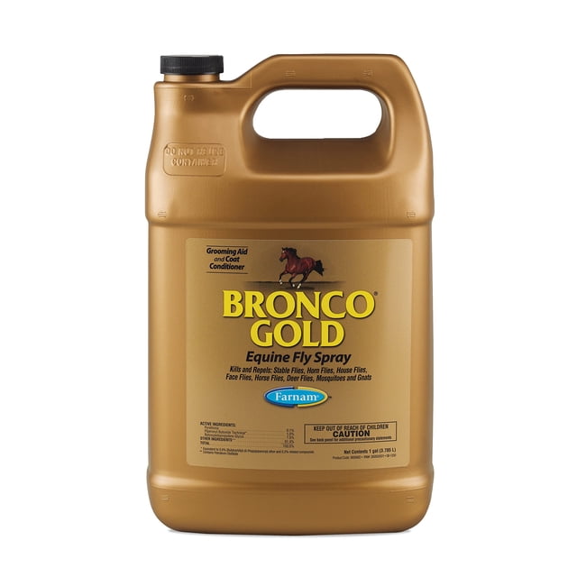Aerosol para moscas de caballo Farnam Bronco Gold, 3,8 L, ayuda para el aseo