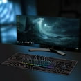 thumbnail image 4 of Topographic Mouse Pad, Gaming Mouse Pad, Extended Kanagawa Desk Pad, 35.4x15.75in XXL Mouse Pad with Non-Slip Rubber Base, Anime Mice Pad Desk Mat, Grey 2, 4 of 7