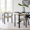 thumbnail image 2 of Side Dining Chair, Set of 2, Ivory White, Fabric, Kitchen Cafe Bistro Hospitality Restaurant, Modern Contemporary HB36861, 2 of 11