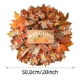 thumbnail image 2 of Couronne de Citrouilles d'Automne Élégante avec Ruban pour Porte d'Entrée Festive, 2 of 6