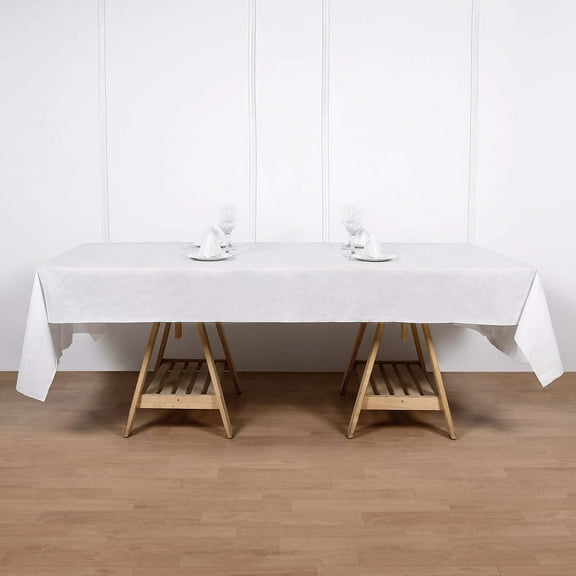 Efavormart 50"x108" White Airlaid Paper Tablecloth, Soft Linen-Feel Disposable Rectangle Tablecloth