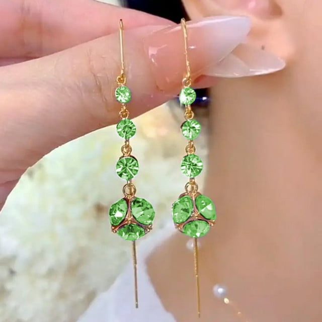 CREATITOY 1 Pce Boucle d'Oreille Longue à Pampilles - Design Élégant, Accessoire de Fête pour Femmes