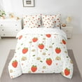 thumbnail image 2 of jejeloiu Cute Strawberry Bedding Comforter Set 7pcs,Boho Rainbow Queen Bedding Sets,Red White Green Queen Sheet Sets For Girl Teens,Super Cozy Room Decor Reversible, 2 of 8