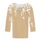 thumbnail image 5 of Fiudx Ofertas Flash Del Día Solo En Línea Blusa de Manga 3/4 a La Moda para Mujer, Camiseta Estampada, Top Informal, 5 of 5