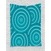 Teal Decor Wall Hanging Tapestry, Abstract Aboriginal Dot Painting Australian Indigenous Folk Artwork Circle Shapes, Bedroom Living Room Dorm Accessories, By Ambesonne