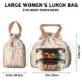 thumbnail image 5 of Shibainu and Love Drawstring Lunch Bag Women - Drawstring Lunch Bag Insulated for Work Office - Stain-Resistant Large Lunchbags for Women with Multi-Pockets, 5 of 6