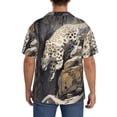 thumbnail image 3 of Fotbe Graceful Snow Leopard Camisa Estampada de Manga Corta para Hombre, Casual de Verano, Estilo Playero, Sin Arrugas-Small, 3 of 5