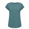 thumbnail image 5 of Cqxid525 Womens Short Sleeve Tops Women's Short Sleeve T Shirts Casual Solid Tops Basic Loose Crew Neck Clothes Pullover Tee, 5 of 5