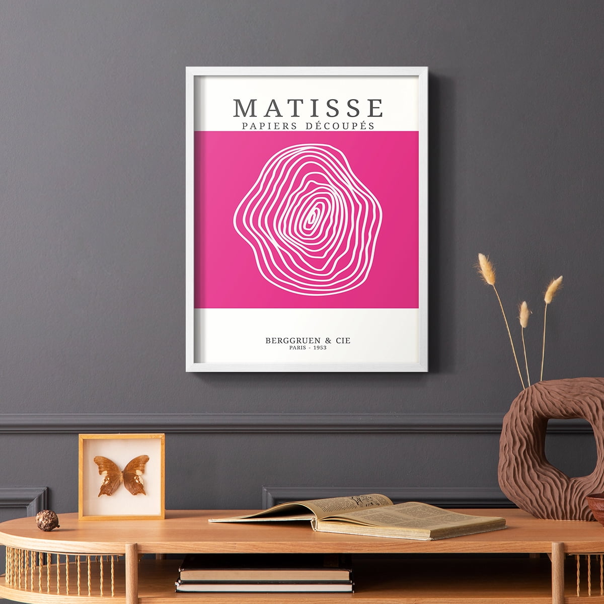 Matisse CDXXIII in White Solid Wood Framed Print No Nail Hanging
