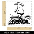 thumbnail image 2 of Peaceful Zen Surfer Pig Self-Inking Rubber Stamp Ink Stamper - Black Ink - Small 1 Inch, 2 of 7