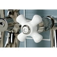 thumbnail image 3 of Kingston Brass KS228PXPN Kingston Three-Handle 2-Hole Deck-Mount Clawfoot Tub Faucet with Hand Shower in Polished Nickel, 3 of 7