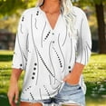 thumbnail image 2 of Women's Plus Size Tops V Neck 3/4 Sleeve Blouse Boho Floral Print Shirt Button Up Dressy Tops Casual Summer Outfits for Women, 2 of 5