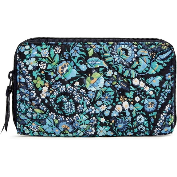 Vera Bradley RFID Protection Women's Deluxe Travel Wallet, Dreamer Paisley