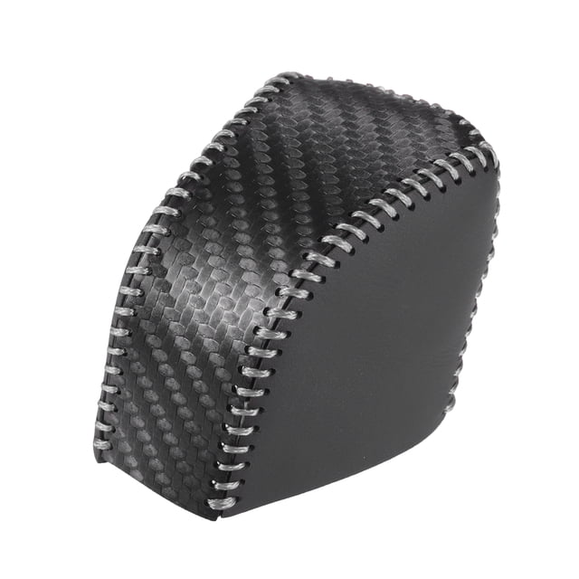 Cubierta de la perilla de cambio de marchas del coche Ajuste de la palanca de transmisión automática para Lexus NX250 2022-2023 Patrón de fibra de carbono de cuero sintético Puntos negros grises