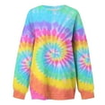 thumbnail image 4 of ShomPort Womens Crewneck Sweatshirt Casual Loose Long Sleeve Tie-Dye Pullover Tops Fall Fashion Outfits, 4 of 4