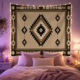 thumbnail image 2 of Geometric Diamond in Cream Field, Peaceful Boho for Southwestern Decor Lovers, Rustic Wall Art, Housewarming Gift Tapestry Wall Hanging for Bedroom and Living Room, 2 of 7