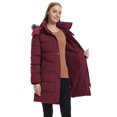 thumbnail image 6 of Wantdo Women's Big and Tall Jacket Quilted Puffer Jacket Long Winter Parka Jacket Wine Red 2XL, 6 of 11