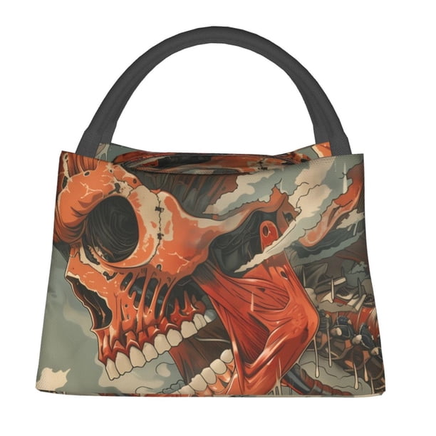 Fotbe Gigantic Skull In Clouds Bolsa Térmica Portátil con Estampado, Bolsa de Entrega de Alimentos Aislada, Bolsa Reutilizable de Gran Capacidad para Comidas y Supermercado