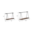 thumbnail image 5 of Minimalist Wall Mounted Storage Organizer for Home Decor - Modern Hanging Swing Style Metal & Wood Storage for Office Styling - Refined Wall Shelves for Display - Set of 2, 14", 12", Brown & Black, 5 of 11