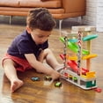 thumbnail image 3 of TOP BRIGHT Car Ramp Toy for 2 3 Year Old Boy Gifts, Toddler Race Track Toy for 18 Month Old with 4 Wooden Cars and 3 Car Garage, 3 of 8