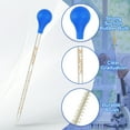 thumbnail image 3 of Kit de pipetas graduadas Uxcell, 0.5/1/2/3/5/10ml de pipeta de vidrio borosilicato con tapa de goma azul y cepillo para transferir líquidos para laboratorio, química, transparente, 3 of 6