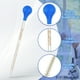 thumbnail image 3 of Kit de pipetas graduadas Uxcell, 0.5/1/2/3/5/10ml de pipeta de vidrio borosilicato con tapa de goma azul y cepillo para transferir líquidos para laboratorio, química, transparente, 3 of 6