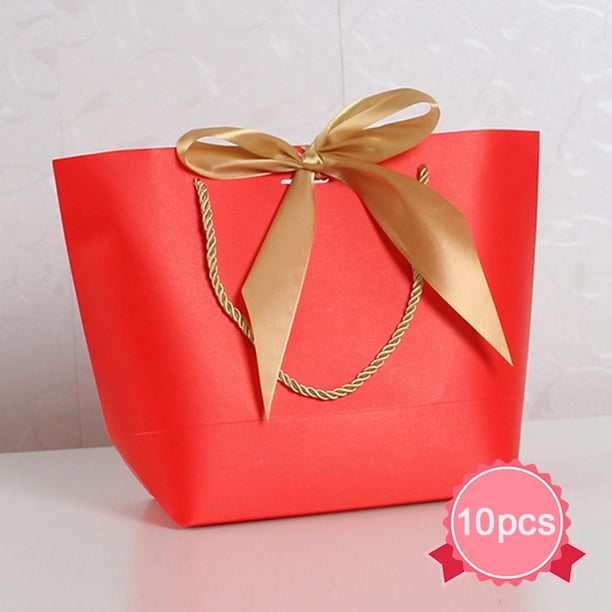10 bolsas de regalo para dulces para Navidad, baby shower, bodas, celebraciones de bodas. XS rojo Colcomx Bolsas de papel
