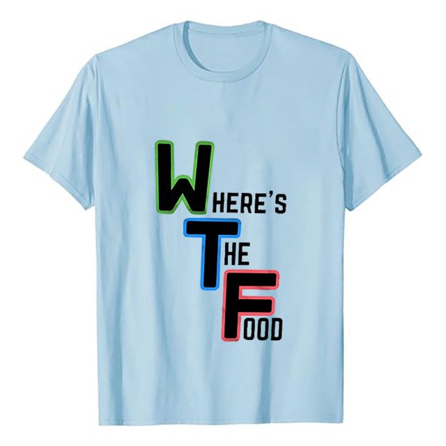 YDLCAFD T-Shirt Drôle WTF Signifiant Où Est la Nourriture
