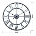 thumbnail image 3 of Thicker Metal Large Wall Clock Home Decorative Industrial Clocks with Big Arabic Numerals,Retro Oversized Clock for Living Room Decor,Battery Operated,Silver, 3 of 8