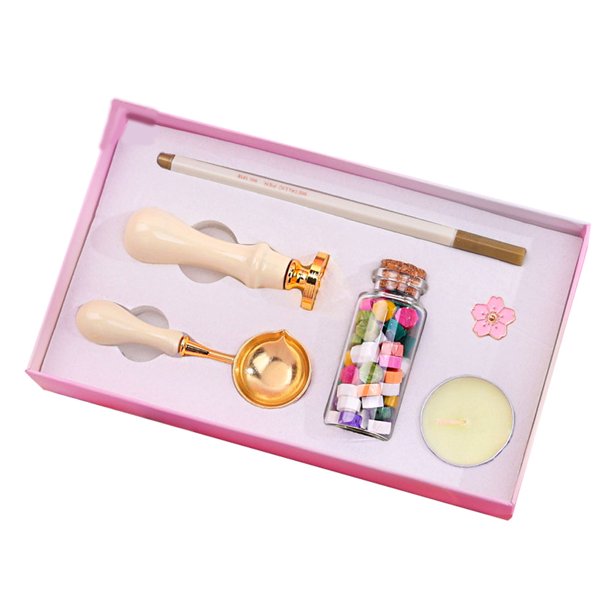 conjunto de sellos,Kit de sellos de cera, cuentas de cera para sellar y marcadores para decoraciones navideñas, postales, invitaciones Adepaton BST2000065-2