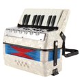 thumbnail image 1 of Accordéon Clavier Accordéon 17 Touches 8 Basses Revêtement Celluloïde Instrument de Musique Blanc, 1 of 5