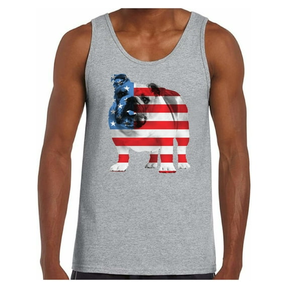 Awkward Styles American Flag Tank Tops Bulldog American Patriotic Tank Top for Men USA Flag Tanks 4th Of July Gifts for Dog Owners Bulldog Lover Tops Red White and Blue Patriotic Outfit