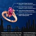 thumbnail image 2 of Gem Stone King 18K Rose Gold Plated Silver Pink Created Sapphire Red Created Ruby and White Lab Grown Diamond Ring for Women (1.79 Cttw, Heart Shape 6MM, Gemstone Birthstone, Size 6), 2 of 6
