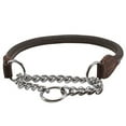 thumbnail image 2 of Rolled Genuine Leather Martingale Dog Collar Choker Brown 7 Sizes (#3 - Neck Circumf.10.5"-12.25"), 2 of 2