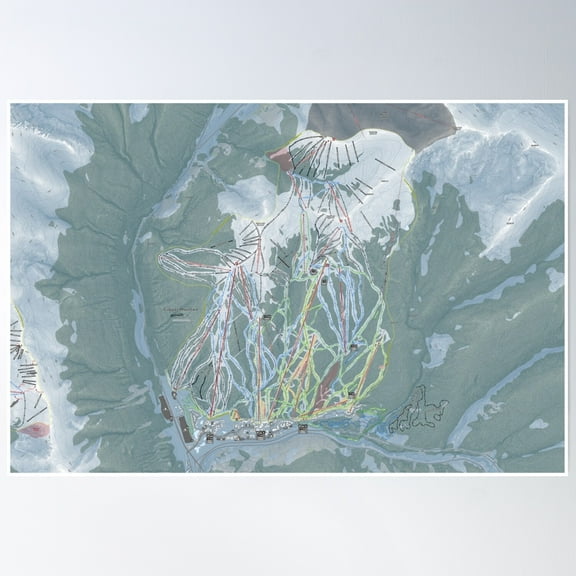 Copper Mountain Resort Trail Map Poster Wall Art, Modern Wall Decor, 8x12 UNFRAMED