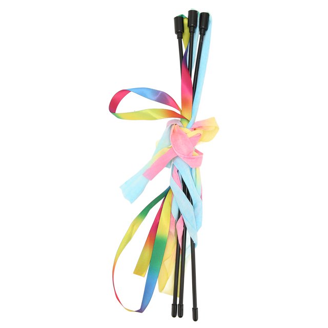 Ribbon Cat Wand, Colorful Cat String Stick Lightweight Interactive Flexible 3pcs For Indoor