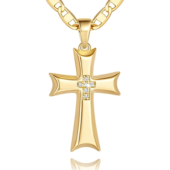 Cross Necklace for Women Necklace Cross Pendant Necklace for Women with Sparkling CZ Dainty Cross Necklace Cross Birthday Christmas Anniversary Religious Gifts for Women