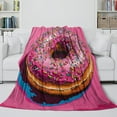 thumbnail image 3 of Couverture en Flanelle Imprimée 3D Desserts Jeté Literie Cadeaux Douce Confortable Moelleuse Peluche, 3 of 8