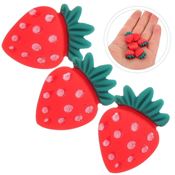 ifundom 30Pcs Realistic Red Strawberry Cupcake Toppers, Decorative Resin Cake Decorations for Parties and Baking