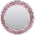 thumbnail image 2 of 24" Blush/Rose Gold Mosaic Framed Wall Mirror, Round Crackled Glass Mosaic Wall Mirror by DecorShore, 2 of 5