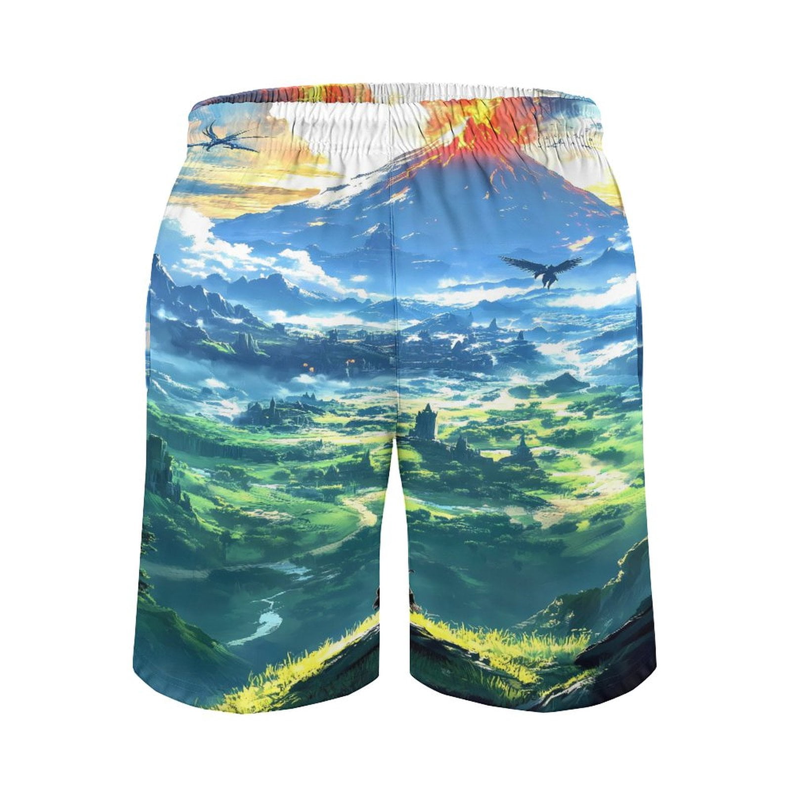 The Legend of Zelda Men's Shorts Quick Dry 3D Printed Beach Men's Swim Trunks with Pockets Mesh Lining Bathing Beachwear XS