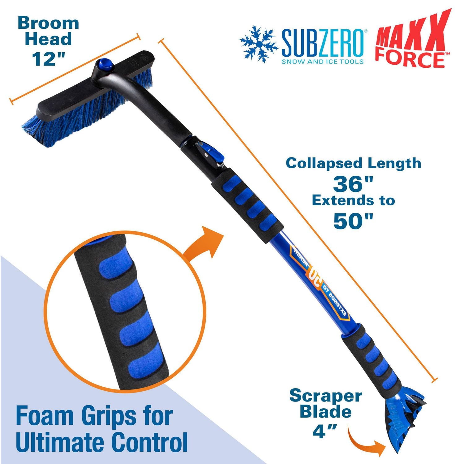 Balai à neige et grattoir à glace multisegment MAXX-Force™ de 50 po