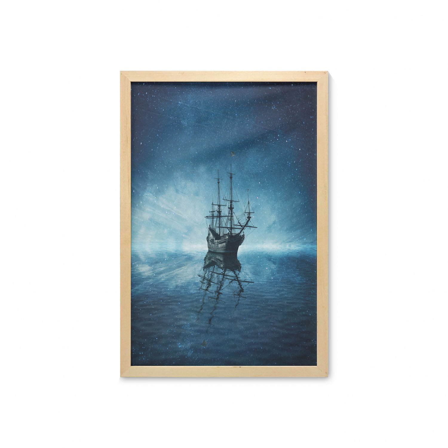 Pirate Ships on the High Seas Picture Poster Art Ocean Sailing Framed Print 