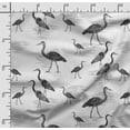 thumbnail image 2 of Soimoi Bird Printed, Japan Crepe SatinFabric By The Yard-54 Inch WideDecorative Sewing Fabric For Dresses, Kimonos, Gowns-Black, 2 of 5