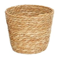 Natural Woven Straw Storage Basket-Bohemian Style Handmade Seagrass Planter with Vintage Design,Multipurpose Indoor Outdoor Flower Pot Cover,Home Decor Organizer for Living Room,Porch,Displays