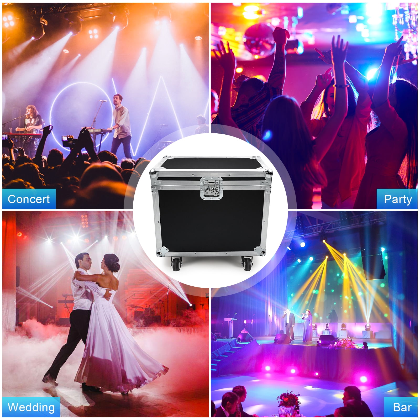 DJ Controller Flight Case With Brake Wheels, Gator Case for (2) 150w Led Moving Head Lights