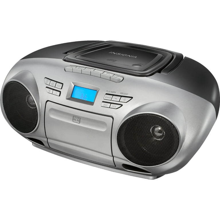 Insignia™ CD/Cassette Boombox with AM/FM Radio Black/Gray NS-BCDCAS1 - Best  Buy