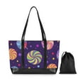 thumbnail image 7 of FORMRS Canvas Laptop Tote Bag for Women with 15.6" Computer Compartments Shoulder Handbag, Candy Cosmic Swirls, 7 of 7