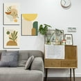 thumbnail image 2 of Minimalist Canvas Wall Art Framed Mid Century Modern Wall Art Living Room Plant Green Leaf Leaves Paintings Abstract Wall Art Bathroom,Bedroom,Office Decor 12" X 16", 2 of 6