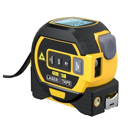 Almighty Ruler The Almighty Ruler Digital Tape Measure with Laser Almighty Ruler Tape Measure 3-in-1 Laser Rangefinder with LED Display (40CM Yellow)